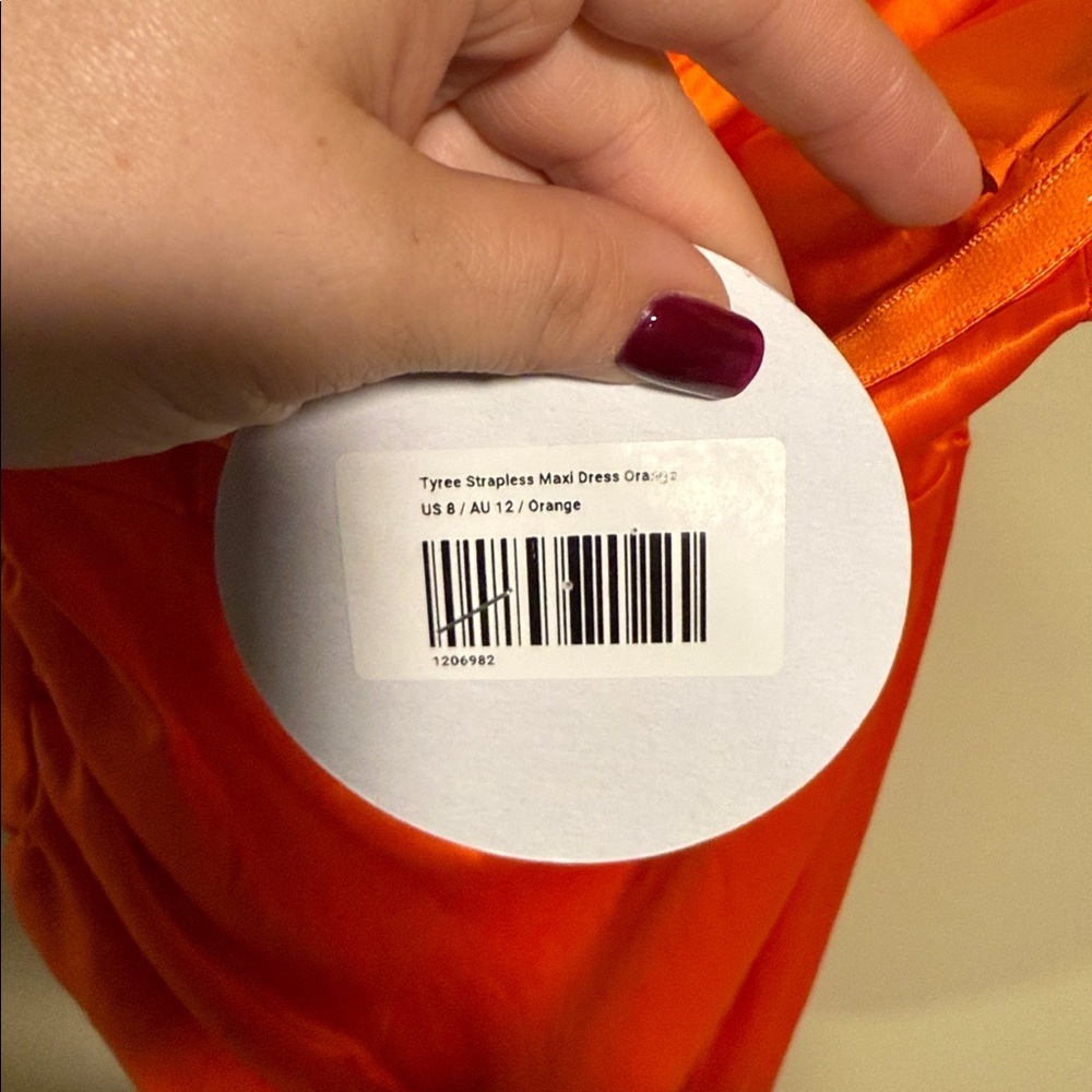NWT Princess Polly Tyree Strapless Maxi Dress Orange size 8 - Picture 9 of 13